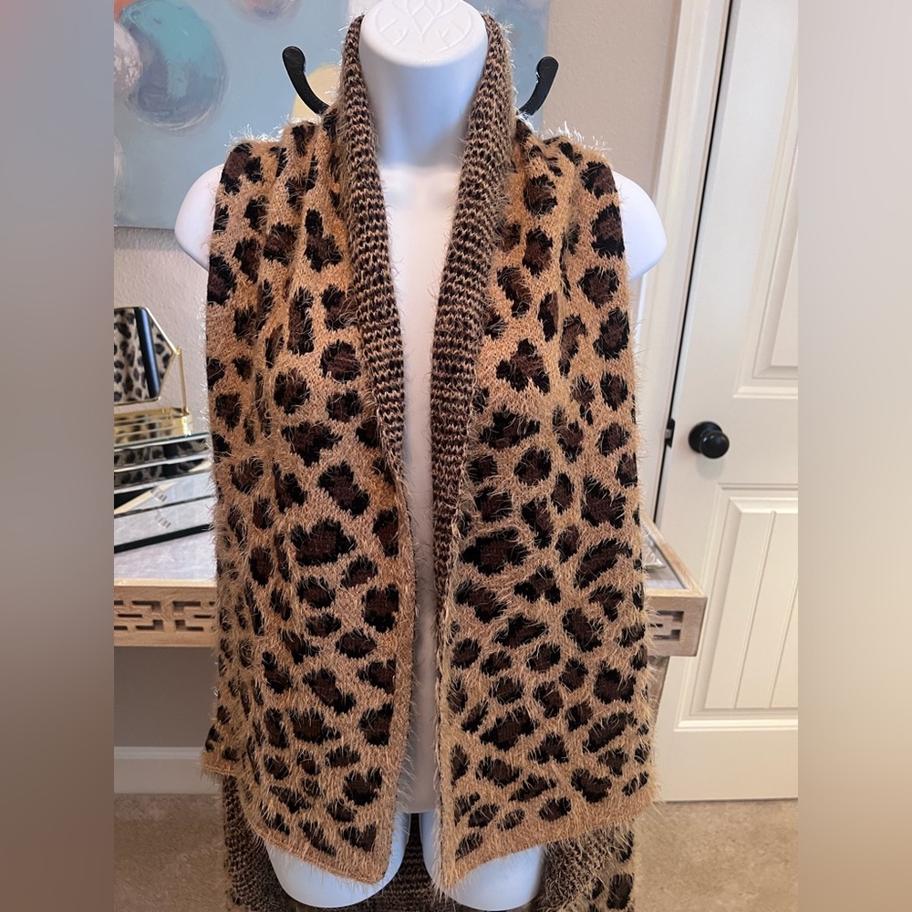 Gorgeous Cheetah Print Shawl Jacket W/ Armholes One Size FREE SHIP